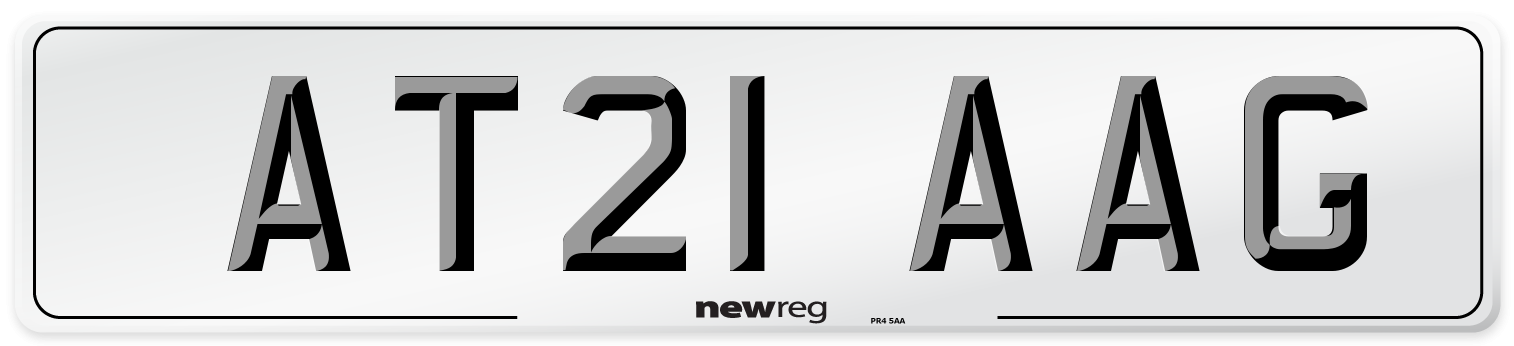 AT21 AAG Number Plate from New Reg
